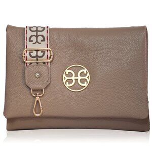 NWT ✅ Bonendis Milena Leather Crossbody Designer Bag - Taupe ✨NWT